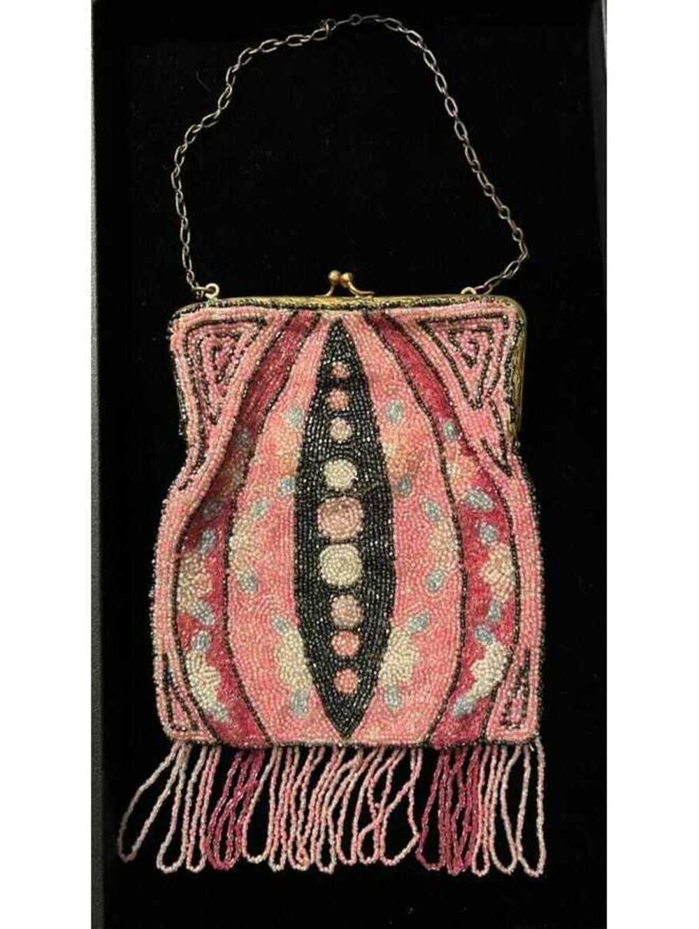 Antique 1920s Beaded Purse Art Deco Belgian Samstags New York Colonial Quality